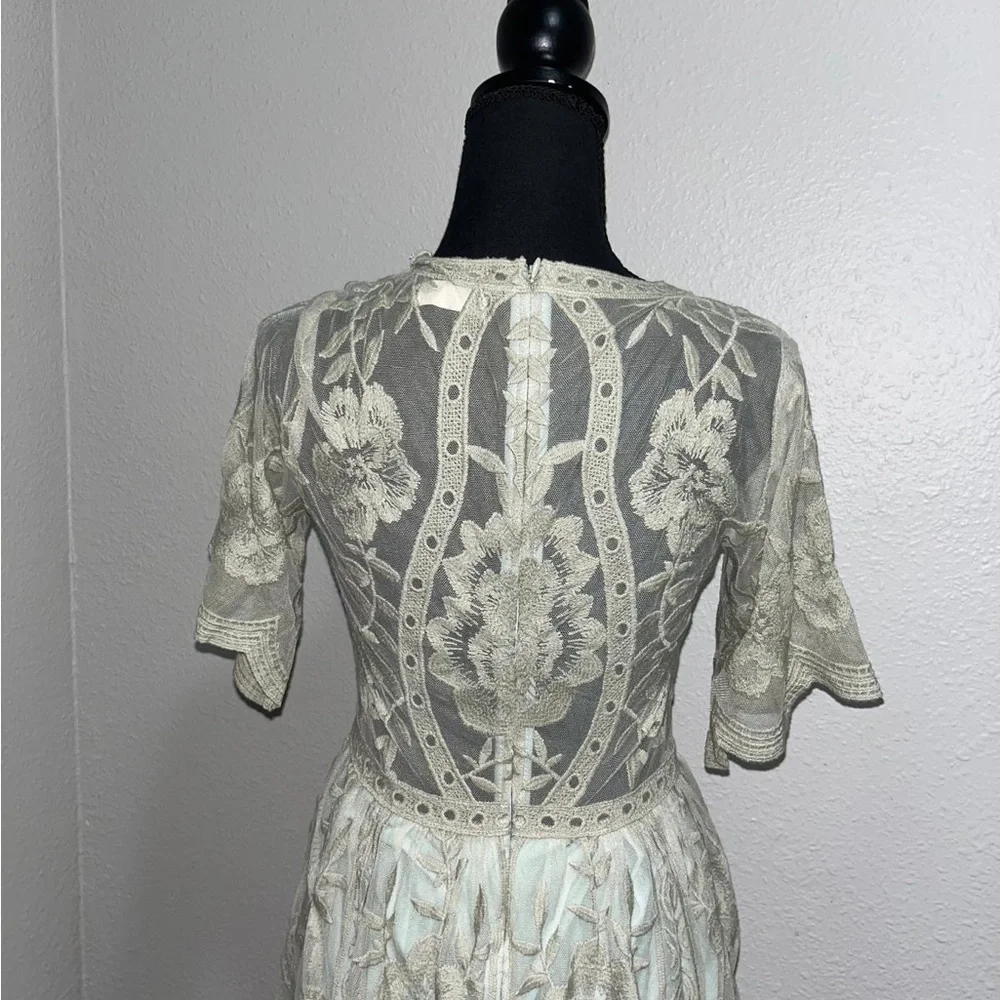 Altar'd State Light Sage Lace V‑Neck Maxi Dress - Picture 7 of 8